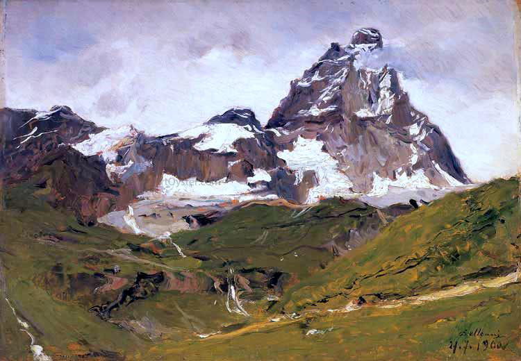 Lorenzo Delleani alpi Cervino - Hand Painted Oil Painting