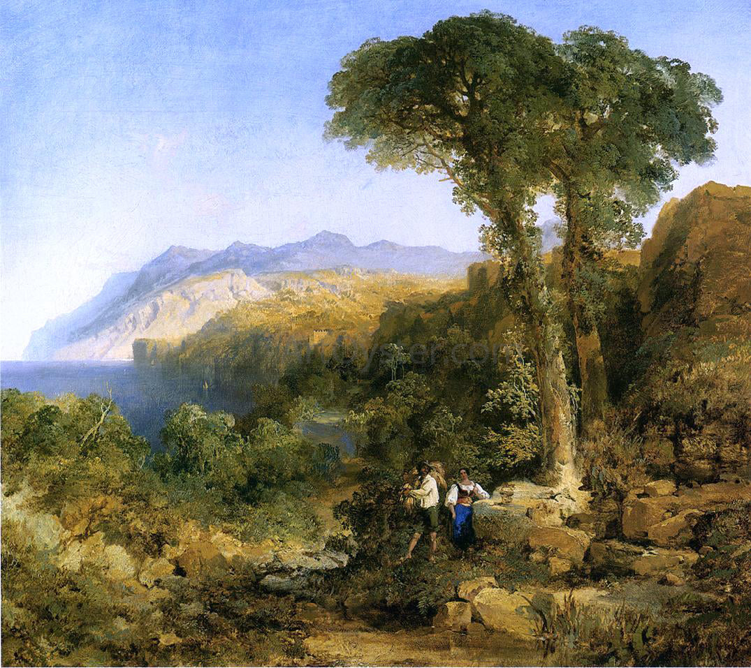 Thomas Moran Amalfi Coast - Hand Painted Oil Painting