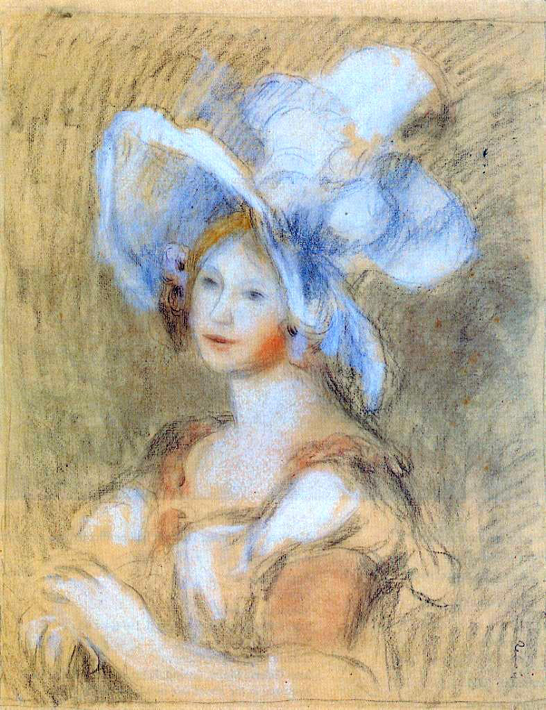 Pierre Auguste Renoir Amelie Dieterie in a White Hat - Hand Painted Oil Painting