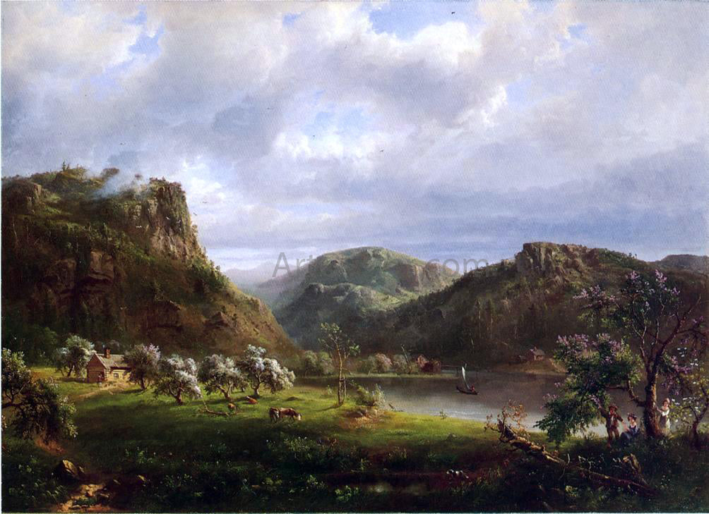 Marie-Francois-Regis Gignoux American Landscape (also known as Majesty of the Mountains) - Hand Painted Oil Painting
