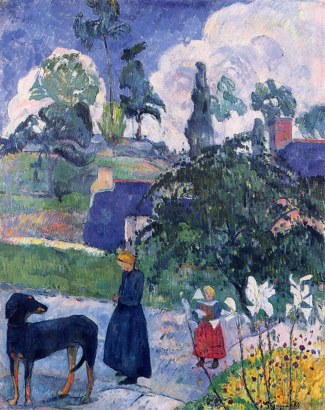 Paul Gauguin Among the Lillies - Hand Painted Oil Painting