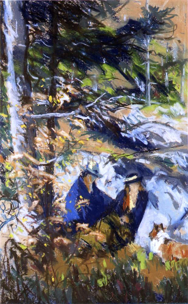  Robert Henri Among the Rocks, Monhegan Island, Maine - Hand Painted Oil Painting