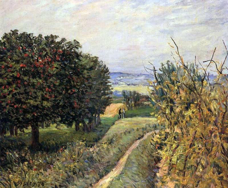 Alfred Sisley Among the Vines near Louveciennes - Hand Painted Oil Painting