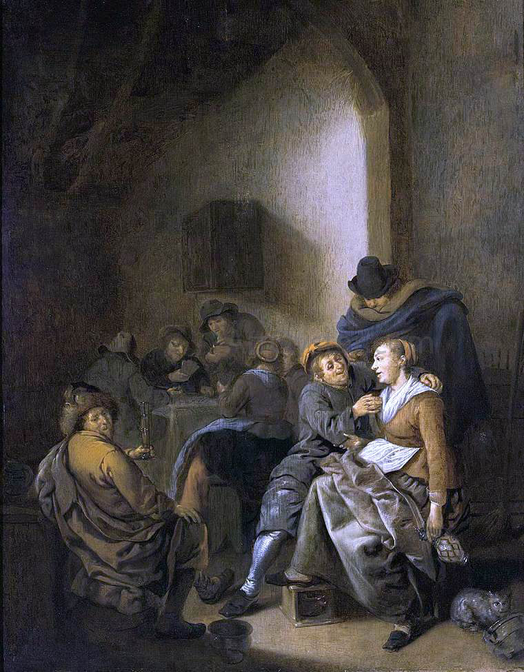 Jan Miense Molenaer Amorous Couple in an Inn - Hand Painted Oil Painting