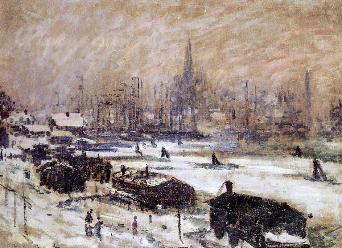 Claude Oscar Monet Amsterdam in the Snow - Hand Painted Oil Painting