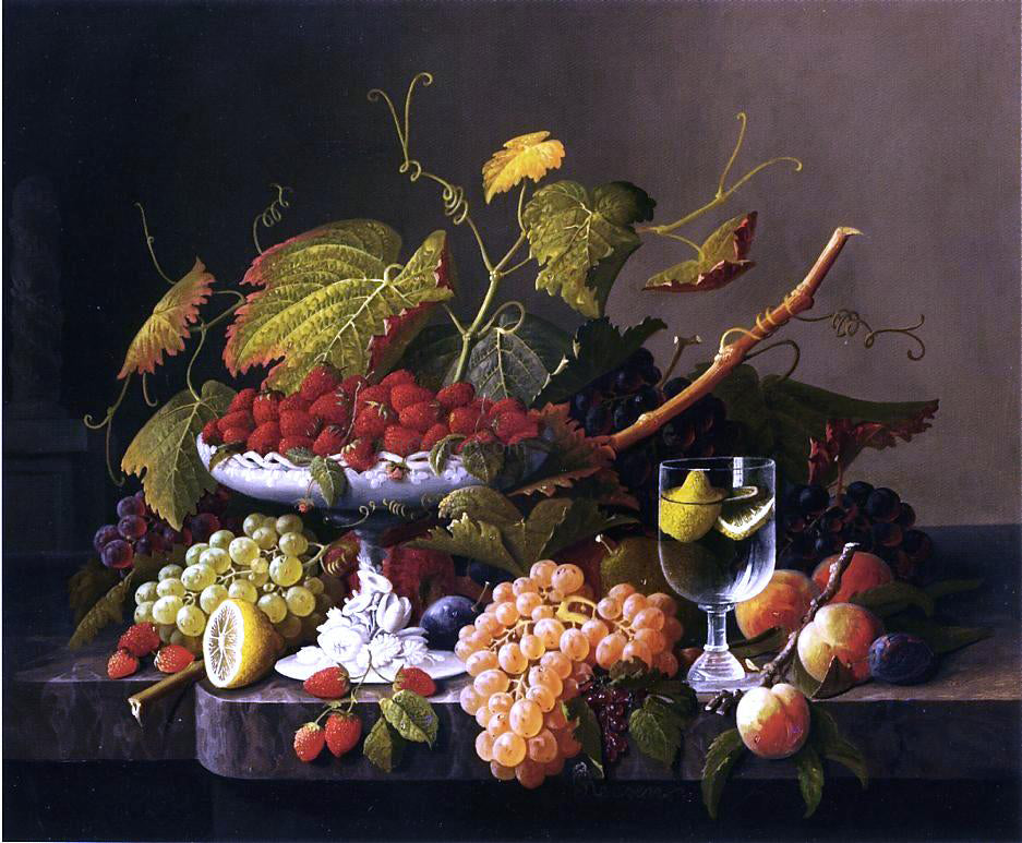 Severin Roesen An Abundance of Fruit - Hand Painted Oil Painting