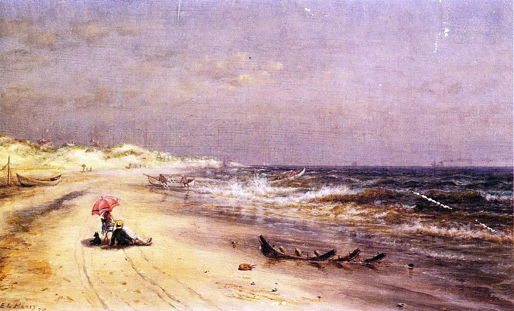  Edward Lamson Henry An Afternoon at the Beach - Hand Painted Oil Painting