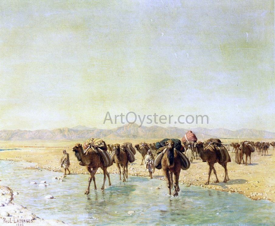 Paul Baptiste Lazerges An Arab Caravan - Hand Painted Oil Painting