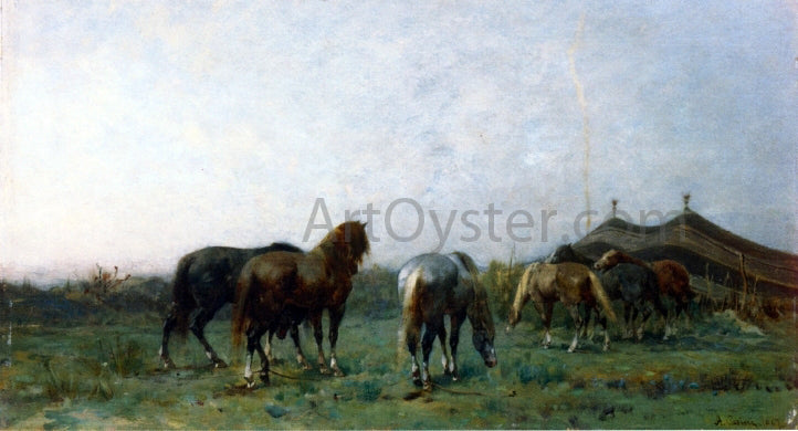 Alberto Pasini An Arab Encampment - Hand Painted Oil Painting