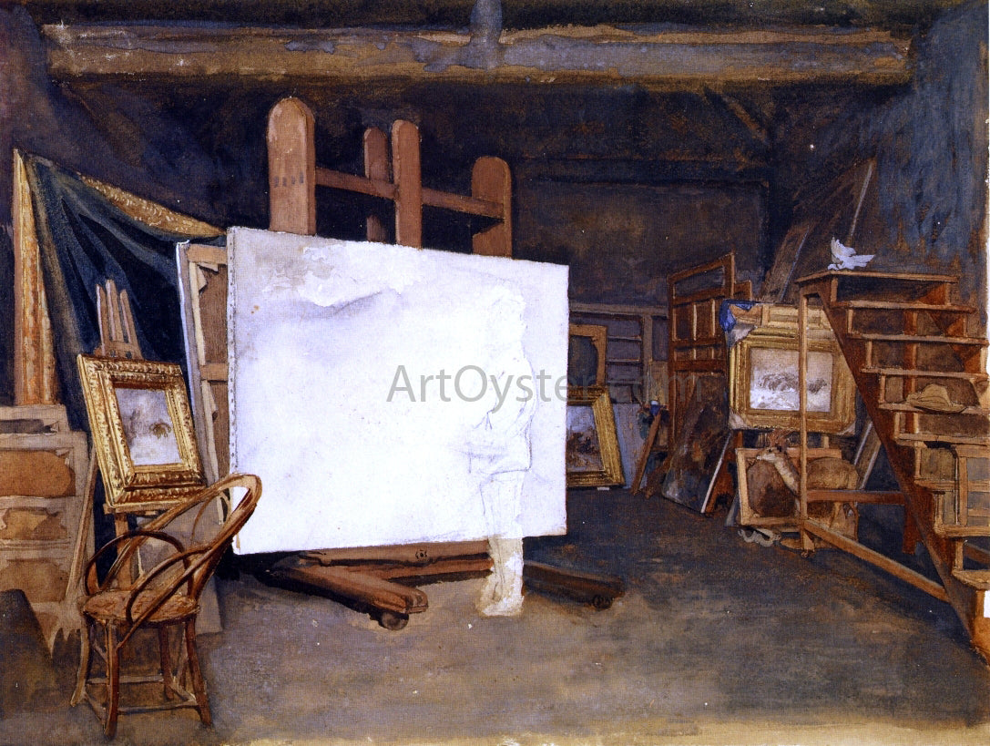  James Wells Champney An Artist in His Studio - Hand Painted Oil Painting