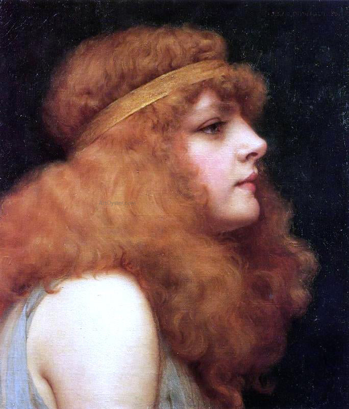 John William Godward An Auburn Beauty - Hand Painted Oil Painting