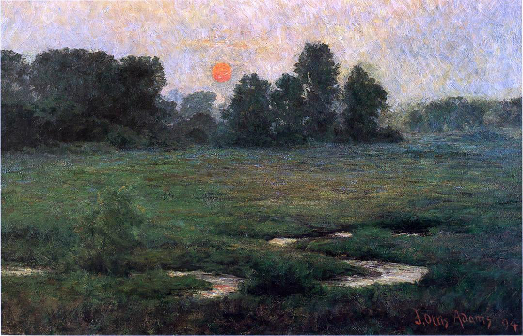 John Ottis Adams An August Sunset - Prarie Dell - Hand Painted Oil Painting