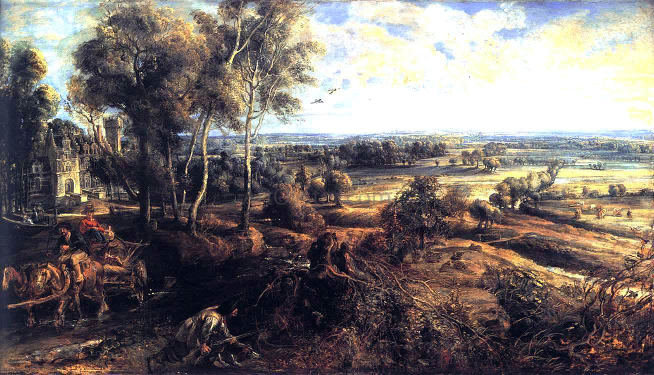 Peter Paul Rubens An Autumn Landscape with a View of Het Steen - Hand Painted Oil Painting