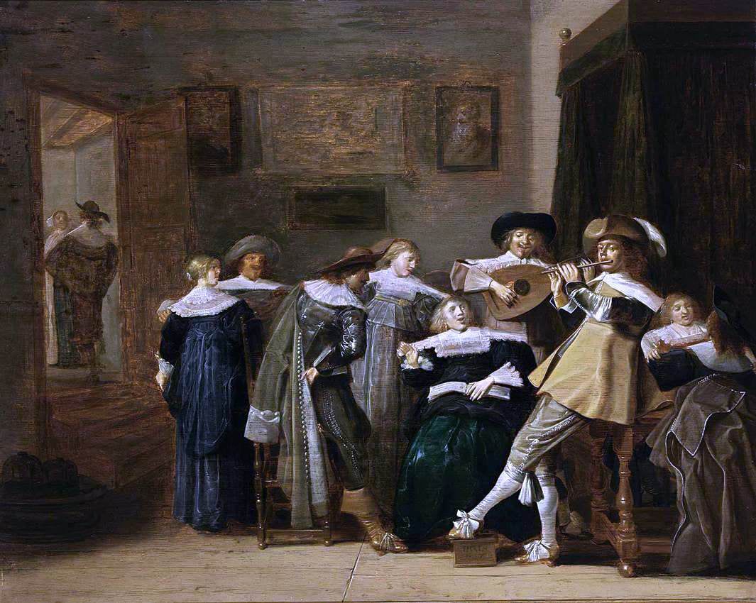  Dirck Hals An Elegant Company Playing Music - Hand Painted Oil Painting