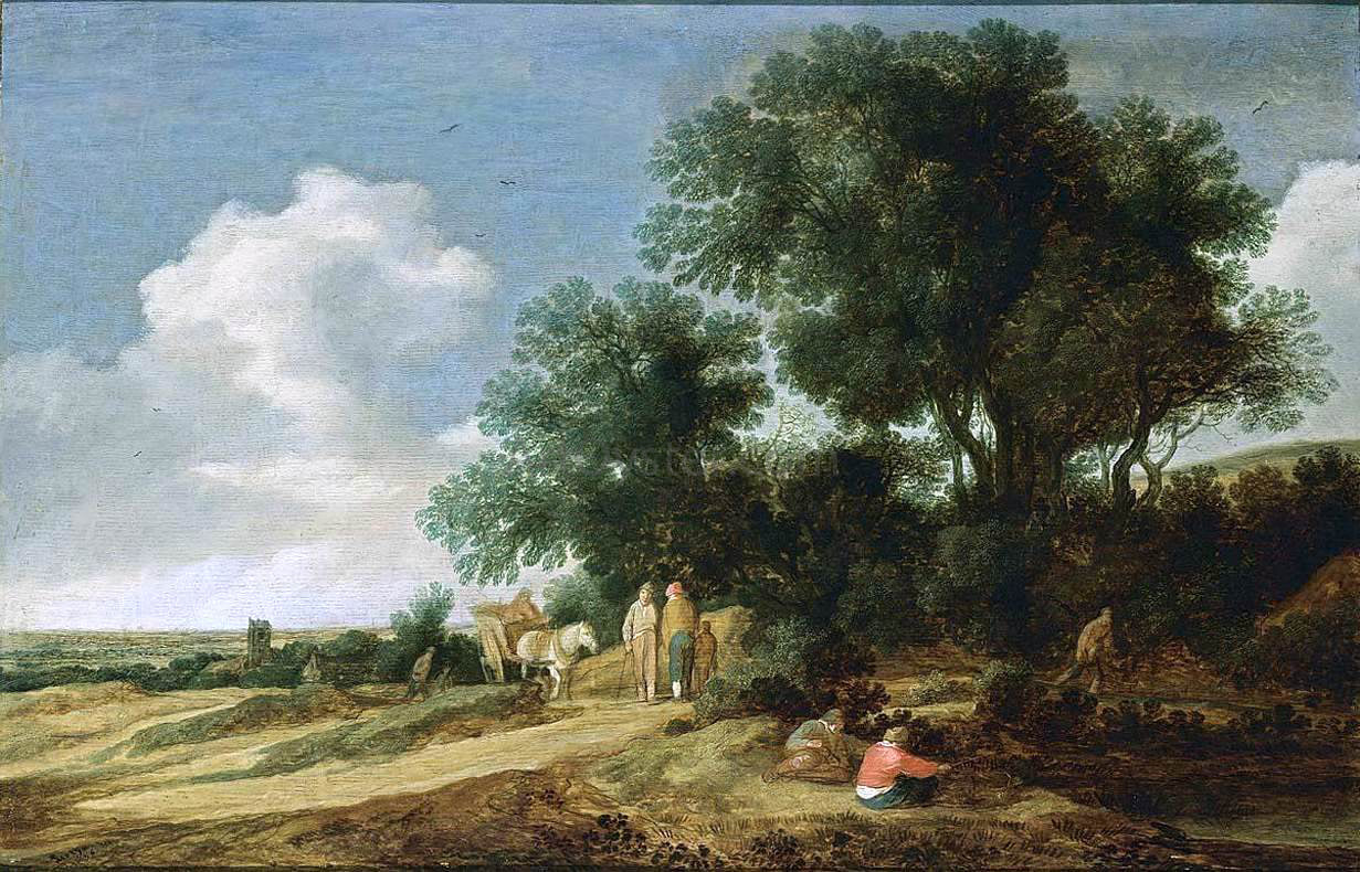 Pieter De Molyn An Extensive Dune Landscape - Hand Painted Oil Painting