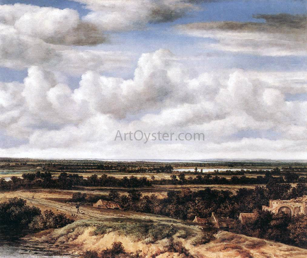 Philips Koninck An Extensive Landscape with a Road by a Ruin - Hand Painted Oil Painting