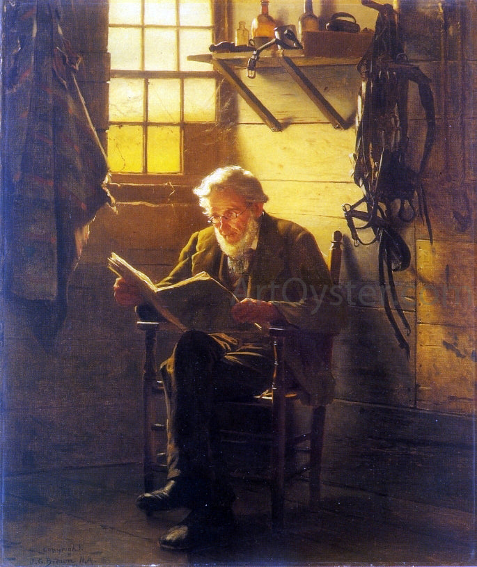 John George Brown An Idle Hour - Hand Painted Oil Painting