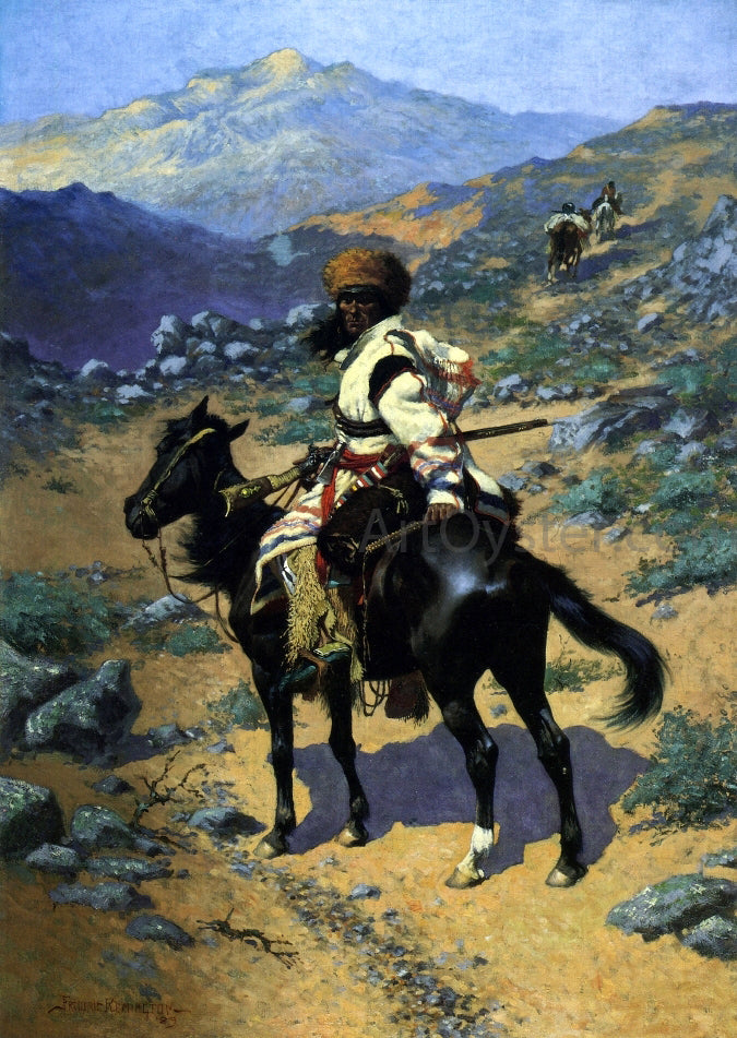 Frederic Remington An Indian Trapper - Hand Painted Oil Painting