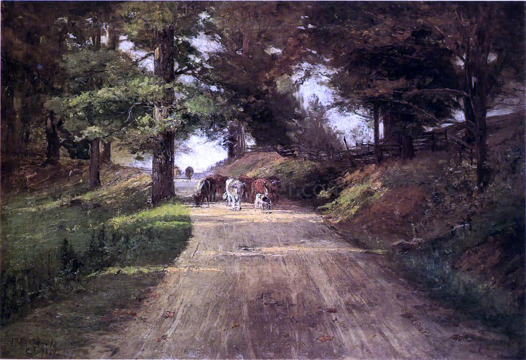  Theodore Clement Steele An Indiana Road - Hand Painted Oil Painting