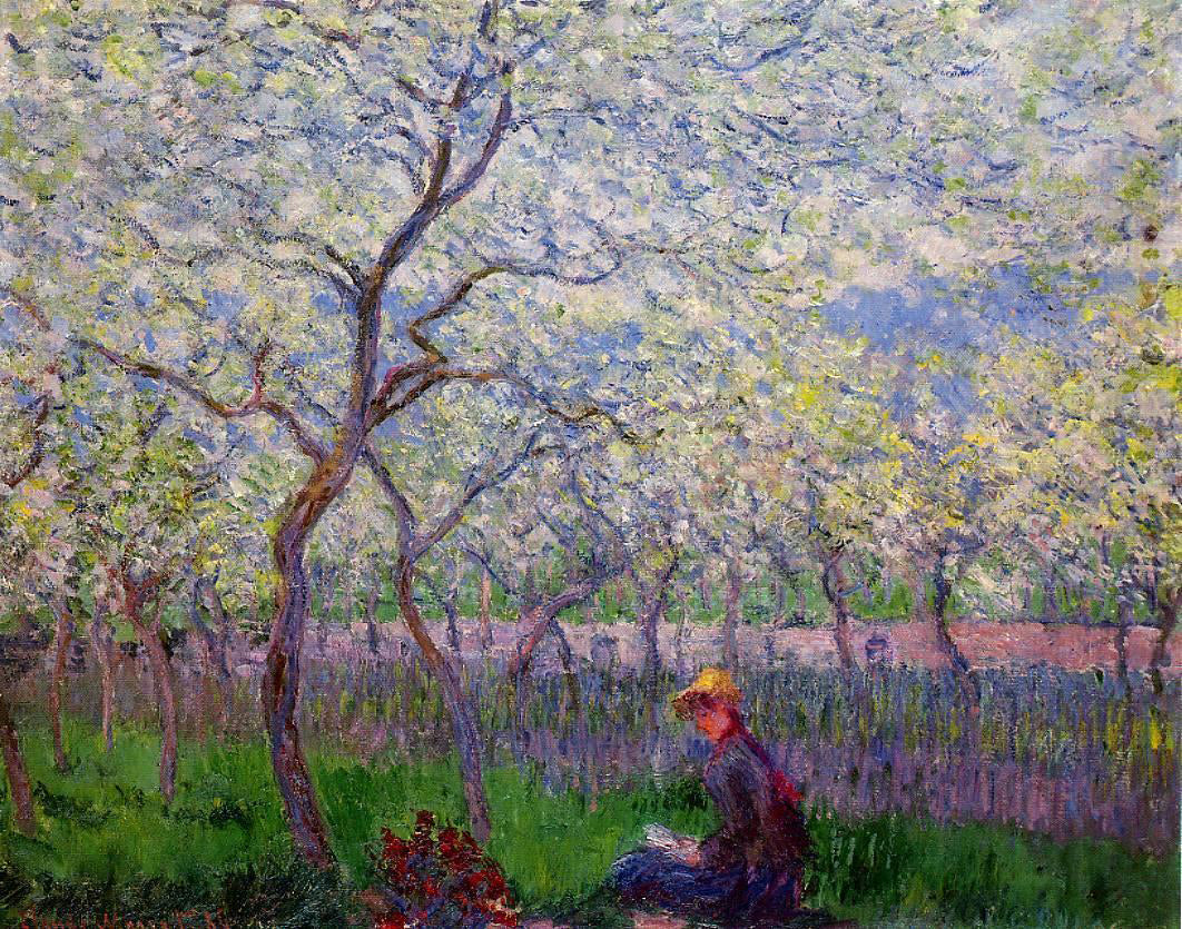 Claude Oscar Monet An Orchard in Spring - Hand Painted Oil Painting