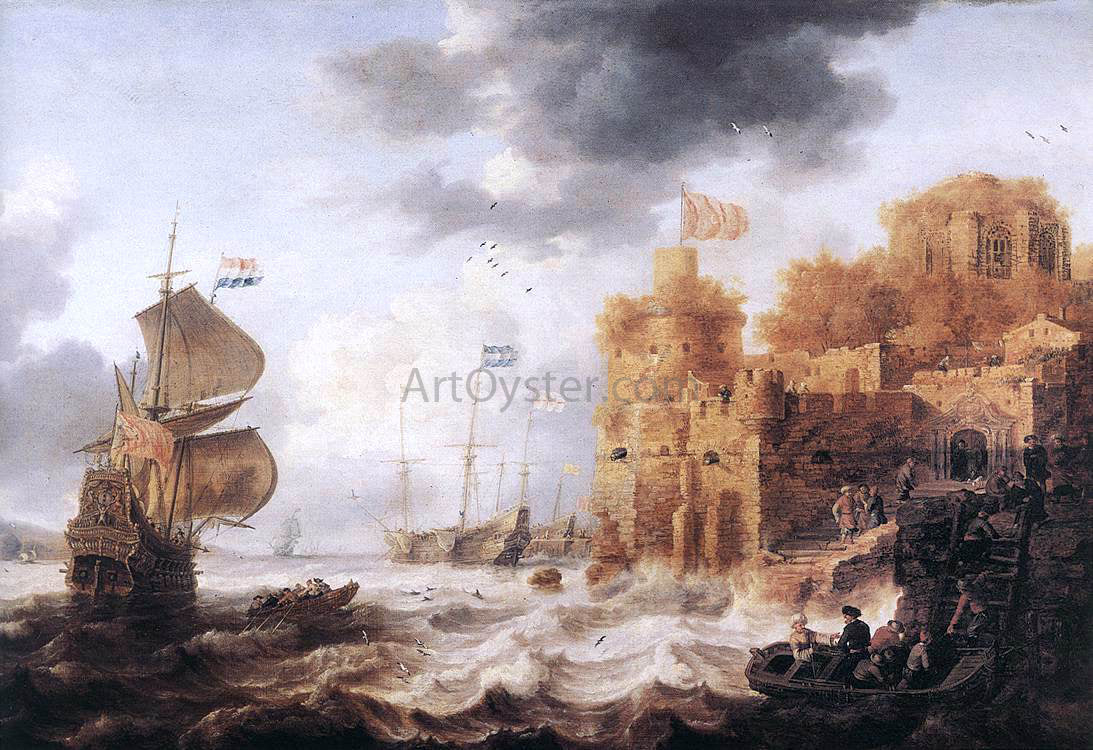 The Elder Bonaventura Peeters Oriental Harbour - Hand Painted Oil Painting