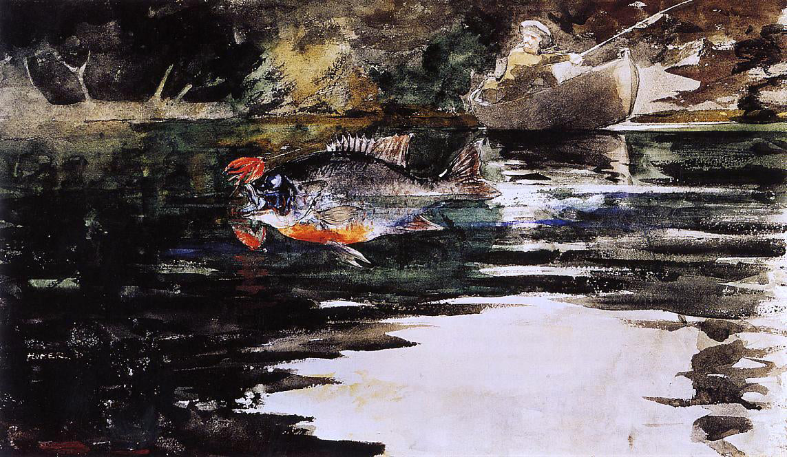 Winslow Homer An Unexpected Catch - Hand Painted Oil Painting