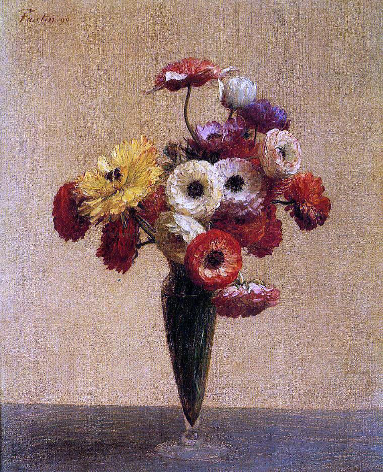 Henri Fantin-Latour Anemones and Buttercups - Hand Painted Oil Painting