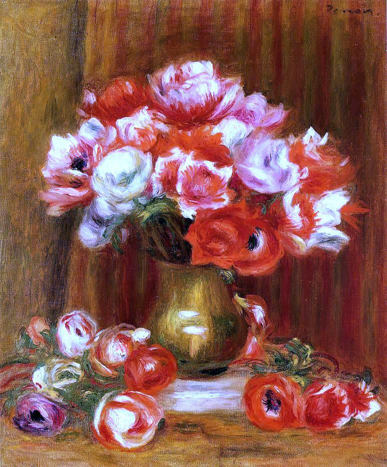 Pierre Auguste Renoir Anemones - Hand Painted Oil Painting
