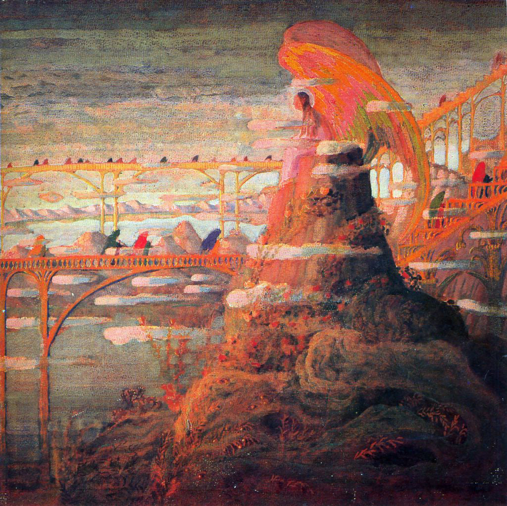Mikalojus Ciurlionis Angel Angel Prelude - Hand Painted Oil Painting