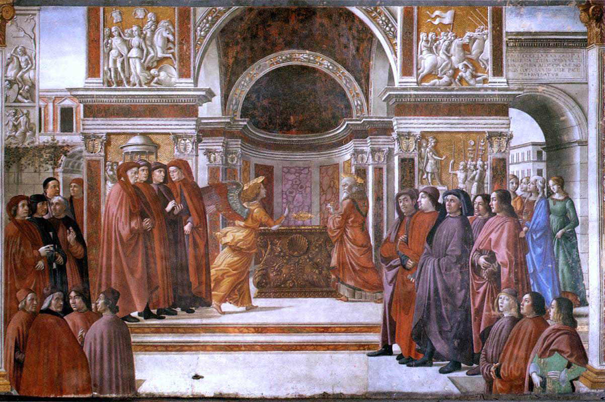  Domenico Ghirlandaio Angel Appearing to Zacharias - Hand Painted Oil Painting