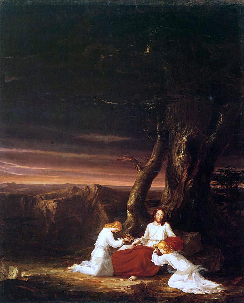 Thomas Cole Angels Ministering to Christ in the Wilderness - Hand Painted Oil Painting