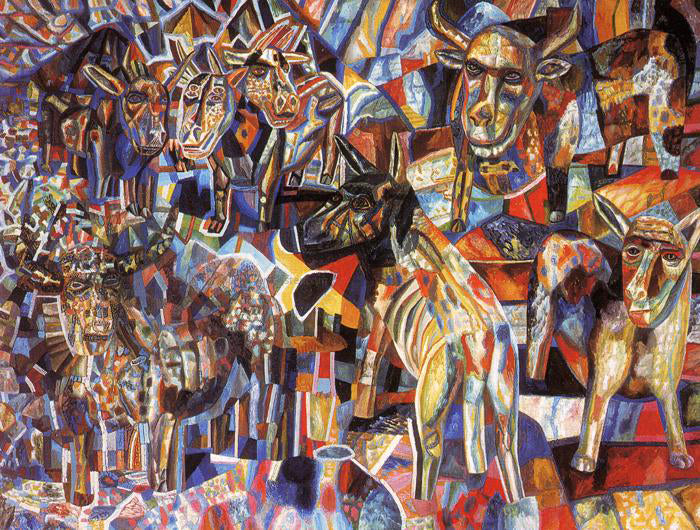 Pavel Filonov Animals - Hand Painted Oil Painting