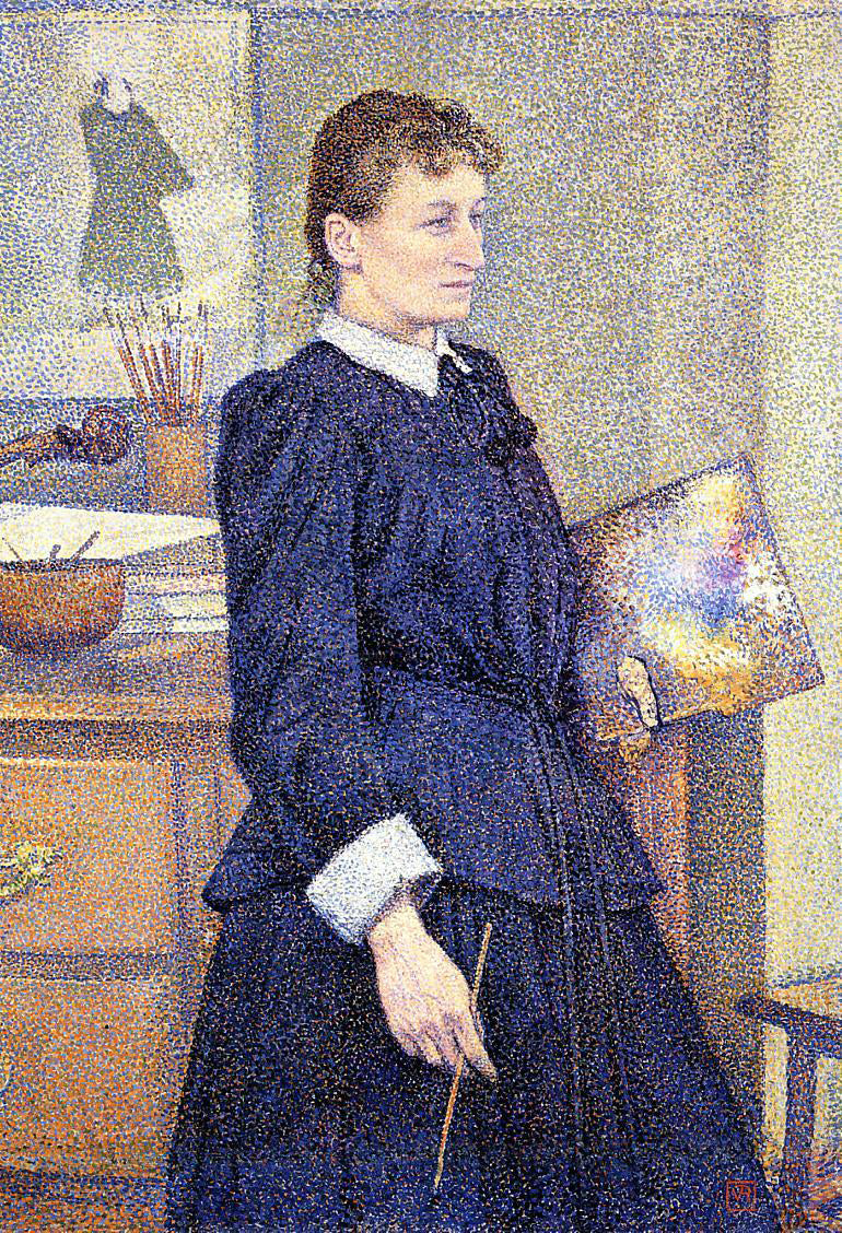 Theo Van Rysselberghe Anna Boch in Her Studio - Hand Painted Oil Painting