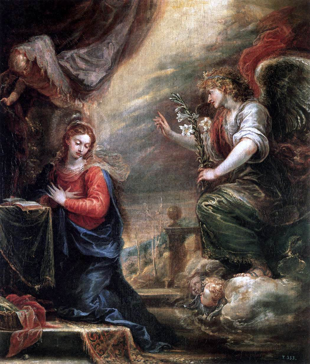  Francisco Rizi Annunciation - Hand Painted Oil Painting