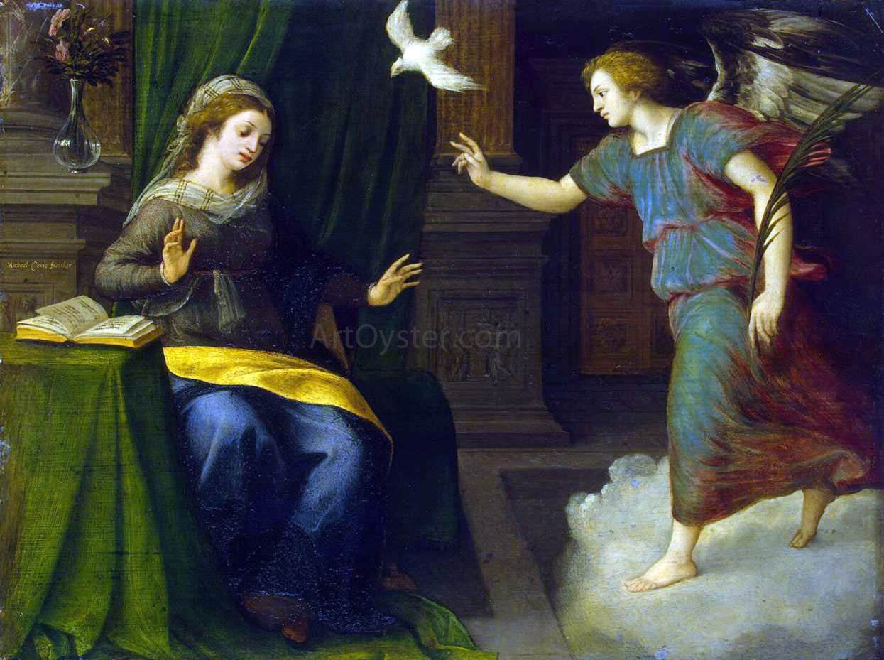 Michiel Van Coxcie Annunciation - Hand Painted Oil Painting