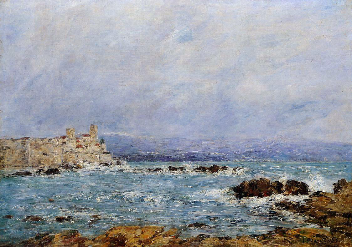 Eugene-Louis Boudin Antibes, the Rocks of the Islet - Hand Painted Oil Painting