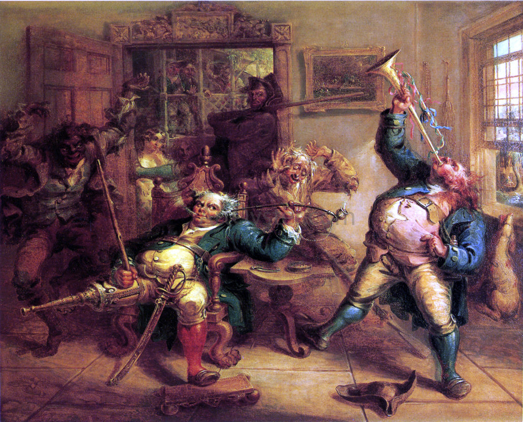John Quidor Antony Van Corlear Brought into the Presence of Peter Stuyvesant - Hand Painted Oil Painting