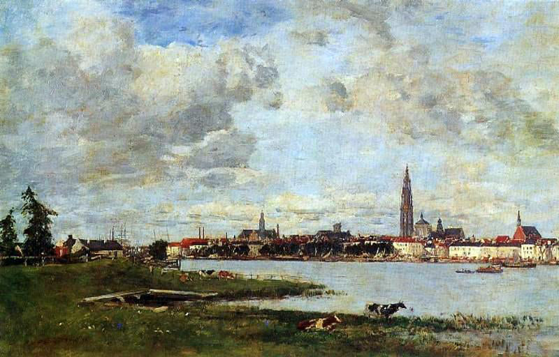 Eugene-Louis Boudin Anvers, la tete de Flanders - Hand Painted Oil Painting