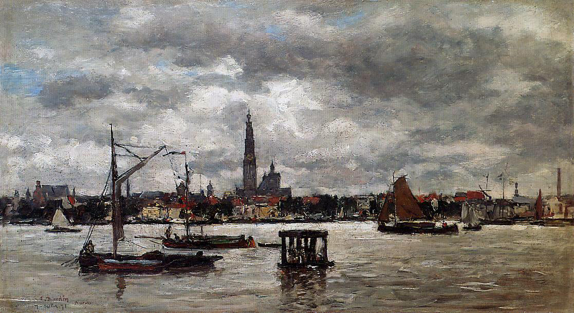 Eugene-Louis Boudin Anvers, the Scheldt - Hand Painted Oil Painting