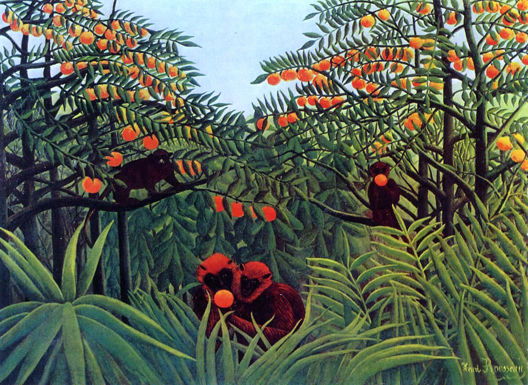 Henri Rousseau Apes in the Orange Grove - Hand Painted Oil Painting