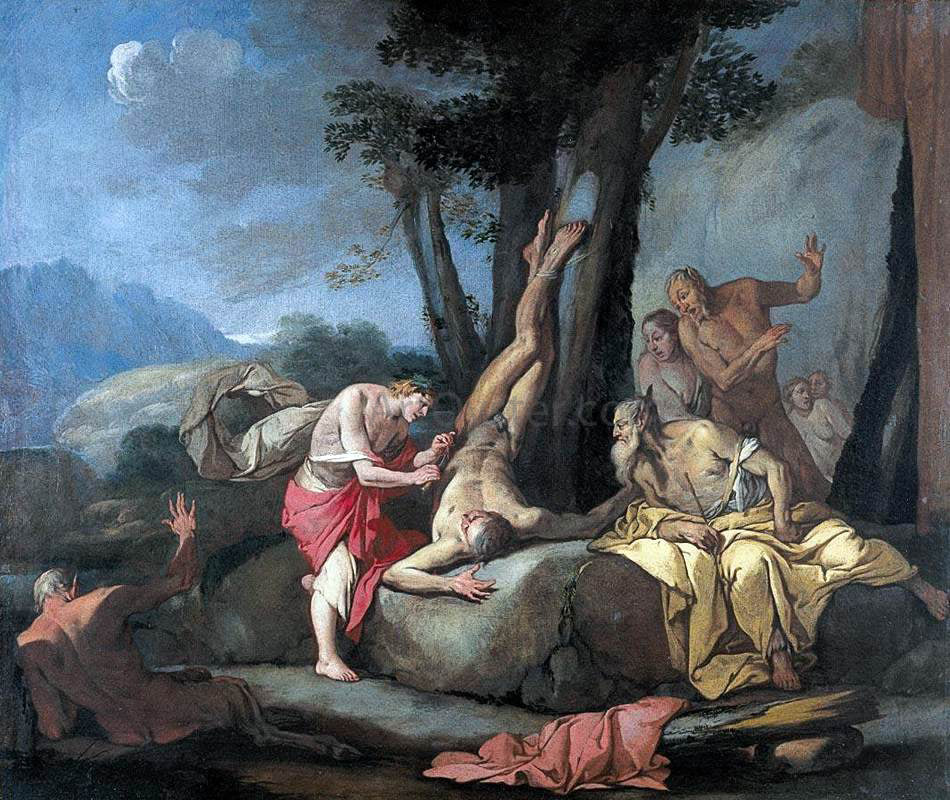  Giulio Carpioni Apollo and Marsyas - Hand Painted Oil Painting