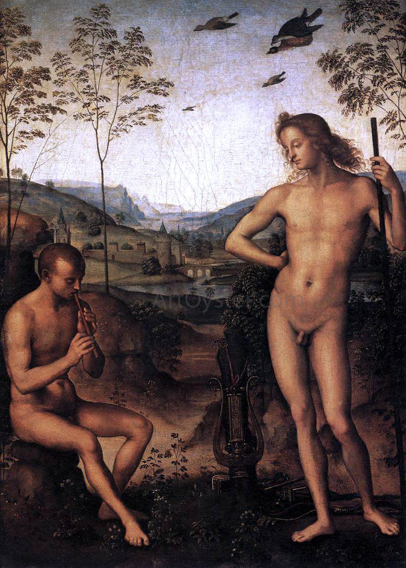 Pietro Perugino Apollo and Marsyas - Hand Painted Oil Painting