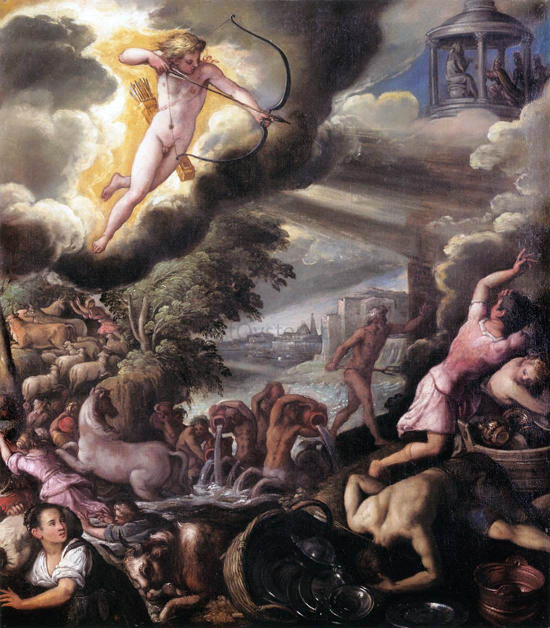 Paolo Fiammingo Apollo and Poseidon Punishing Troy - Hand Painted Oil Painting