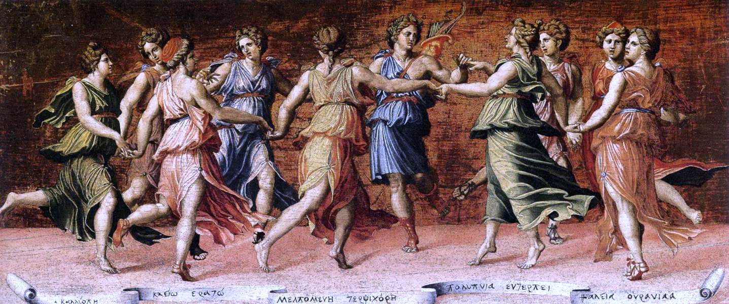 Baldassare Peruzzi Apollo and the Muses - Hand Painted Oil Painting
