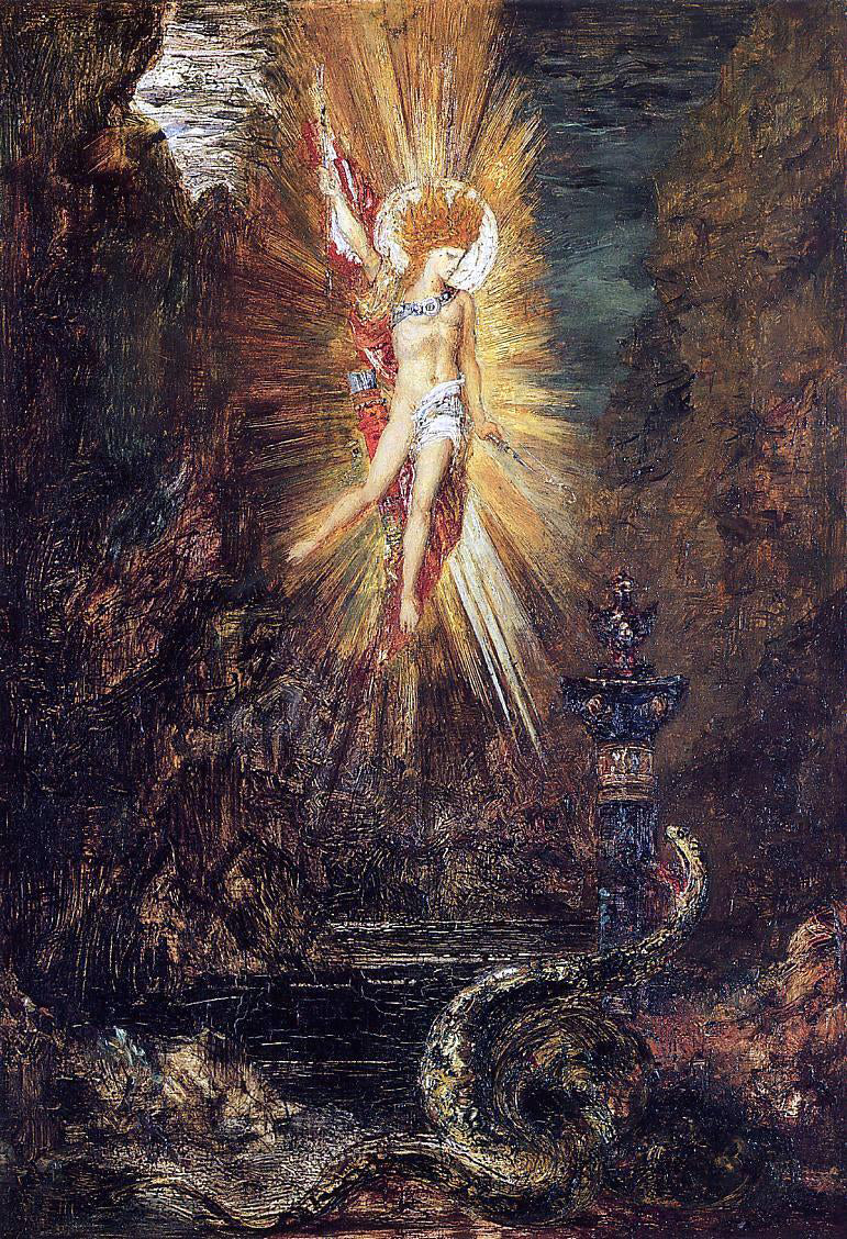 Gustave Moreau Apollo Vanquishing the Serpent Python - Hand Painted Oil Painting