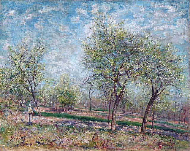 Alfred Sisley Apple Trees in Bloom - Hand Painted Oil Painting