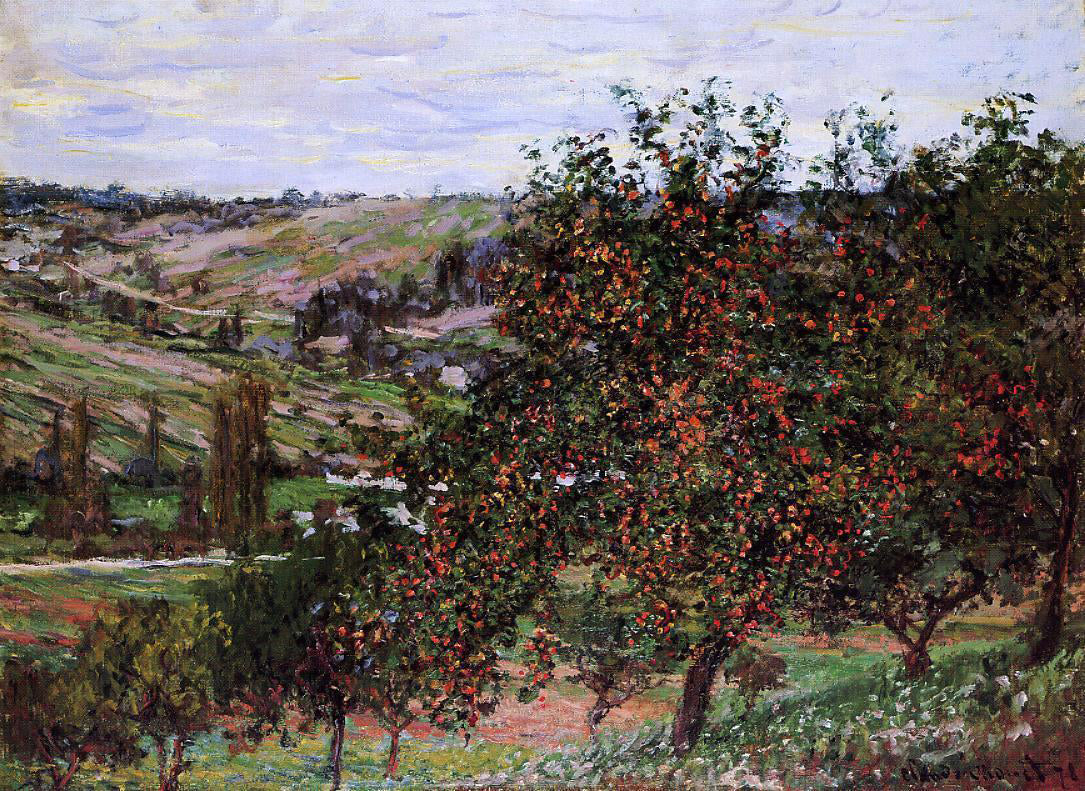 Claude Oscar Monet Apple Trees near Vetheuil - Hand Painted Oil Painting