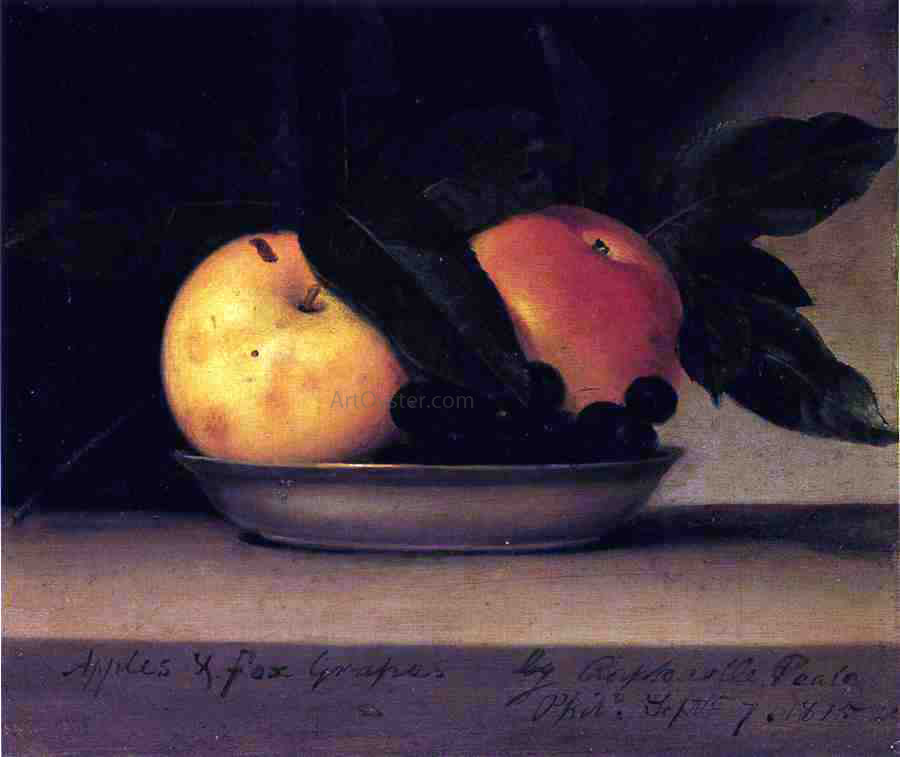 Raphaelle Peale Apples and Fox Grapes - Hand Painted Oil Painting