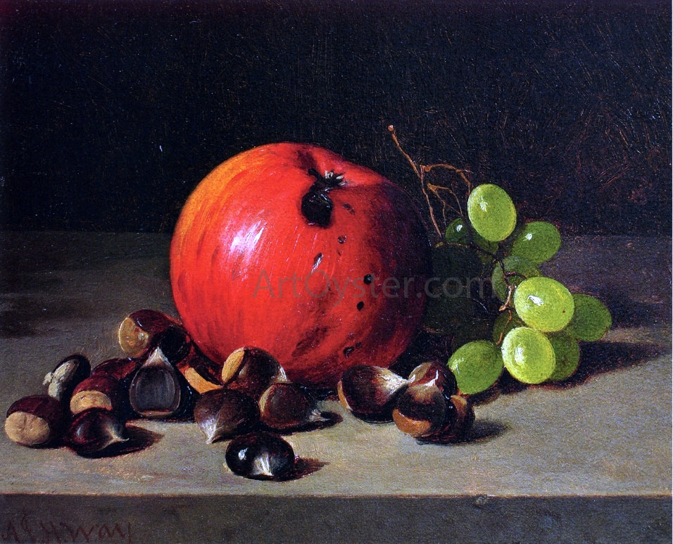 Andrew H. Way Apples, Grapes and Chestnuts - Hand Painted Oil Painting