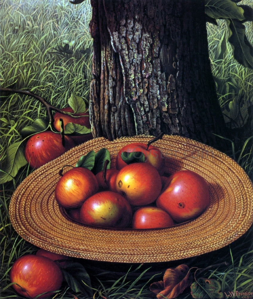 Levi Wells Prentice Apples, Hat and Tree (also known as Straw Hat with Apples) - Hand Painted Oil Painting
